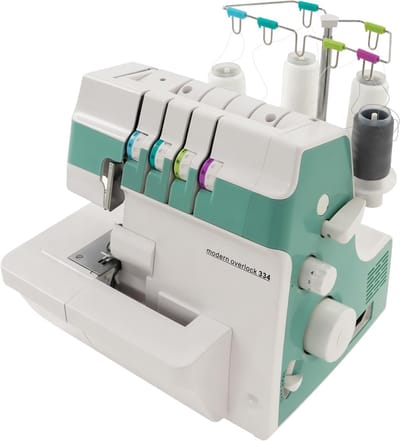Overlockmachine - Serger machine - Kleding naaien - Differentiële transportfunctie - 1200 steken/m - Groen wit