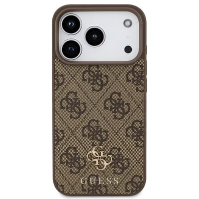Guess 4G Metal Logo Backcover MagSafe voor de Apple iPhone 17 Pro - Bruin