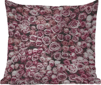 Buitenkussen Weerbestendig - Bloemen - Rozen - Natuur - Roze - Botanisch - 50x50 cm