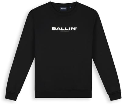 Ballin Amsterdam - Heren Regular fit Sweaters Crewneck LS - Black - Maat XS