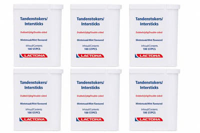 6x Lactona Intersticks Tandenstokers 100 stuks - Voordeelverpakking