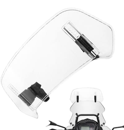 Motorfiets Windscherm - Winddeflector Verlenging - Motorrijden Verbeteren - Verstelbaar Aerodynamisch Ontwerp - 360mm x 140mm - Transparant