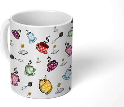Mok - Koffiemok - Thee - Patronen - Kopjes - Mokken - 350 ML - Beker - Koffiemokken - Theemok