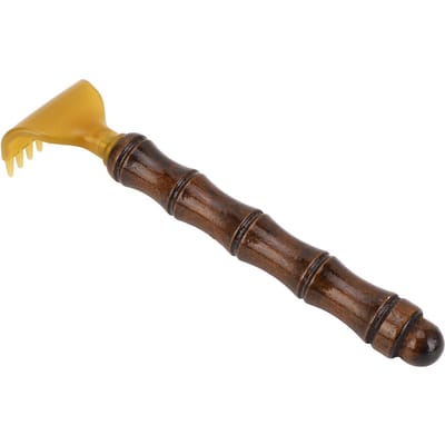 Draagbare Uitschuifbare Rugkrabber Ergonomisch Handvat Hout Telescopische Rugkrabber voor Reizen Werk brown
