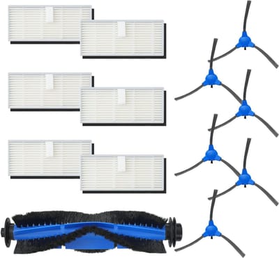 Dailygoods- Reserveonderdelen 13 Stuks - Compatibel met Kyvol Cybovac E31/E30/E20 - 6 Zijborstels - 6 Filters - 1 Rolborstel - Sterke Reinigingskracht - Robotstofzuigeraccessoires