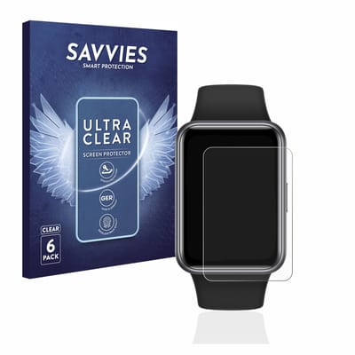 Savvies - Screenprotector voor Huawei Watch Fit 2 - Folie Beschermfolie transparant 6 Stuks