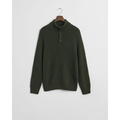 Gant Mocker Pullover Wool Blend Donkergroen - Maat XL - Heren - Pullovers