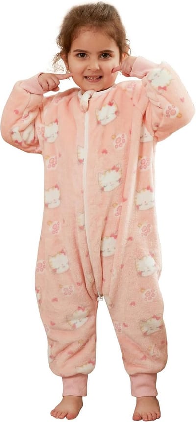 Warme Flanellen Slaapzak met Voeten voor Baby en Kind (0-6 jaar) - Pyjama Overall