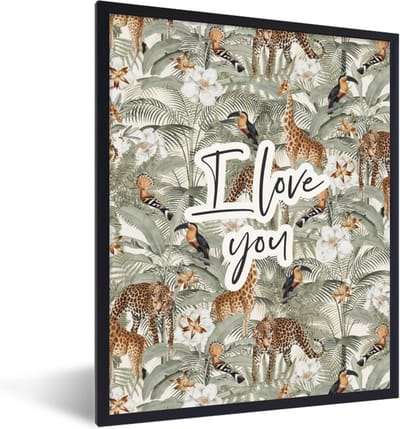 Fotolijst incl. Poster - Liefde - I love you - Quotes - Spreuken - 30x40 cm - Posterlijst