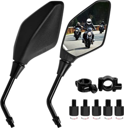 HEZIVO® Bar end Spiegels - Stuurspiegel Motor en Scooter - Voor 22mm Handgreep - Universeel - 360 Graden Rotatie