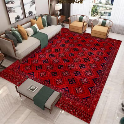 Luxe rood Perzisch-Turks print tapijt voor de woonkamer, bank, slaapkamer, hal, keuken en eettafel, kerstcadeau. 40x60CM