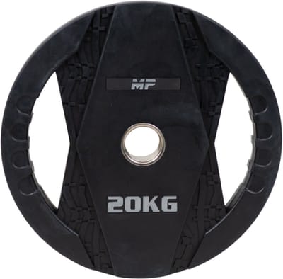 Muscle Power Olympische Halterschijf met Handgrepen - Rubber - 20 kg