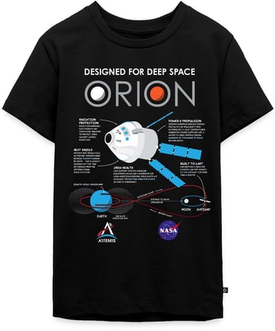 NASA Ontwerpkenmerken van het Orion-ruimtevaartuig Premium T-Shirt Tiener