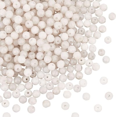 Famanu - Witte jade kralen 4 mm ca. 445 stuks – Facet geslepen edelsteen kralen – Voor armbanden en kettingen