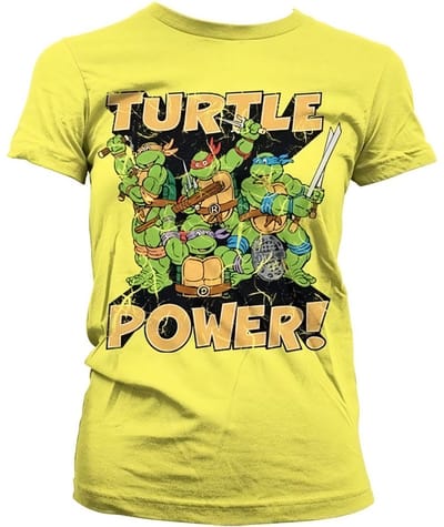 Teenage Mutant Ninja Turtles TMNT Turtle Power! Girly T-shirt voor dames, geel