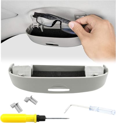 Brillenkoker Auto - Zonnebrilhouder Organizer - Auto Interieur Opbergen - Specifiek Model Pasvorm - 23.3 x 8.1 x 4.9 cm