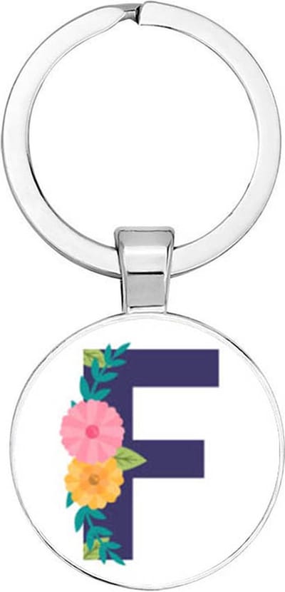 Akyol - Letter F Sleutelhanger - alfabet - als je naam begint met de letter f - verjaardagscadeau - leuke kado - gift - 2,5 x 2,5 CM