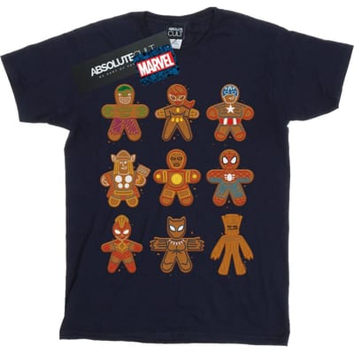 Marvel Heren Avengers Kerstmis Peperkoek T-Shirt (Marineblauw)