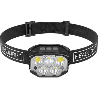 Lampe frontale rechargeable haute luminosité pour pêche, lampe de poche à induction ultra longue durée 1pc