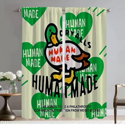 Human Made Home Interieur Gordijnen voor Woonkamer Verduisteringsgordijn Scheidingswand Halloween Decoratie Tule voor Slaapkamer Shades Kind W50xH70cmx2pcs-CL green