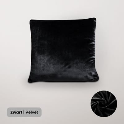 BankhoesDiscounter Velvet Kussenhoes – 45x45cm – Zwart – Kussensloop – Kussenovertrek – Kussenhoes 45x45