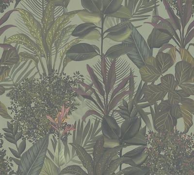 PLANTEN EN STRUIKEN BEHANG | Floraal - Groen Bordeaux - Living Walls Drawn Into Nature