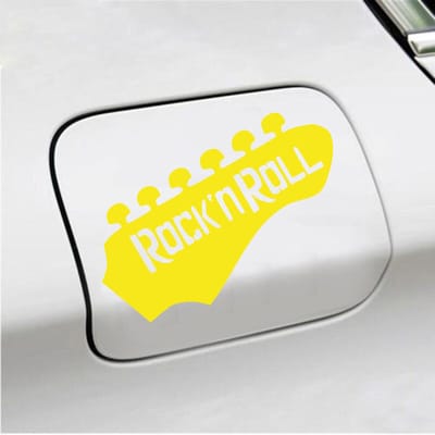 Bumpersticker - Rock N Roll - 10,7 X 14,8 - Geel