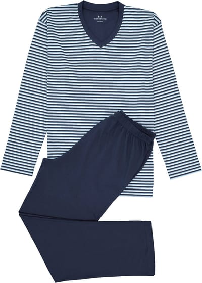 Gotzburg heren pyjama - blauw gestreept