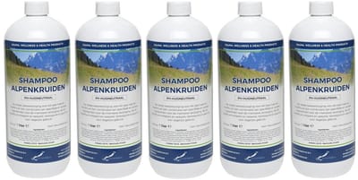 Shampoo Alpenkruiden - 1 liter - 5 Stuks - Voordeelverpakking - Haarverzorging