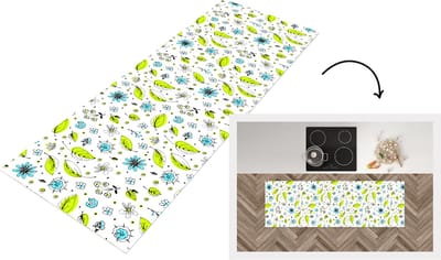 Keukenloper - Loper keuken - Flora - Bohemian - Patronen - Fantasy - Bloemen - 150x50 cm - Keukenloper vinyl
