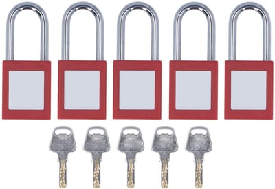 Dailygoods - Veiligheidshangslot - Lockout Tagout Set - Verchroomd Nylon - 38mm - Beschrijfbaar Label - Veiligheidsslot - Geschikt voor Industrieel, C...