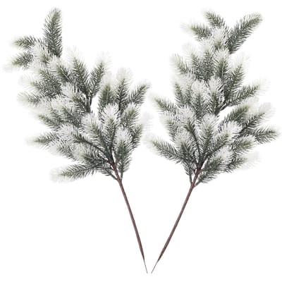 2 STUKS Kunstmatige Groene Dennaalden Takken 59cm Kleine Dennenstelen Prikkers voor Kerst Guirlande