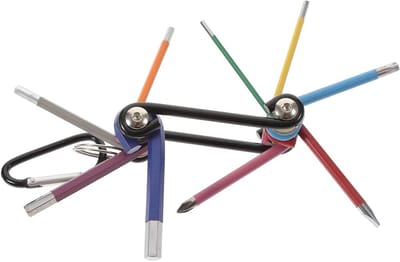 Vouwbare Sleutelset - Handgereedschap Set - Huishoudelijke Klussen - Compact Ontwerp Haak - 8x3.8cm - Diverse Kleuren