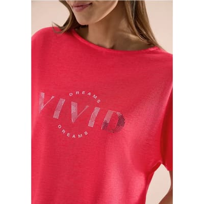 Shirt met overhangende schouders in linnenlook