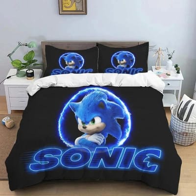 3D Cartoon Spel Egel Dekbed Beddengoed Set Dekbedovertrek Bed Set Dekbedovertrek Kussensloop King Queen Size Beddengoed Set AU Double(180*210cm)3pcs