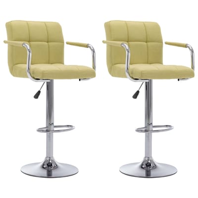 vidaXL - Barstoelen - 2 - st - stof - groen