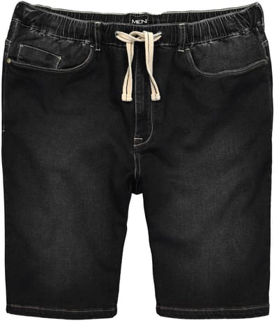 Men Plus - Heren - Superstretch jeansbermuda - Zwart - Maat 3XL