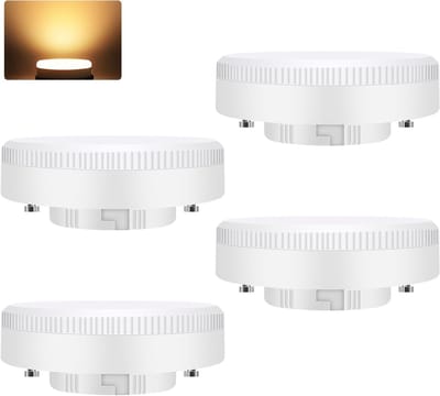 LED GX53 Lampen (4 Stuks) met Warm Wit Licht 3000K, Ultra-Dun Ontwerp, Geschikt voor Kasten en Plafondverlichting, 5W, Flikkervrij, 230V, Niet Dimbaar, Energiezuinig en Duurzaam