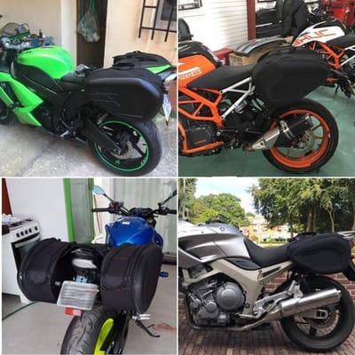 Zadeltas Zijkoffer Motorfiets Grote Inhoud 36-58L Koolstofvezel Regenbescherming - Multifunctioneel 2 Stuks motor zijtassen