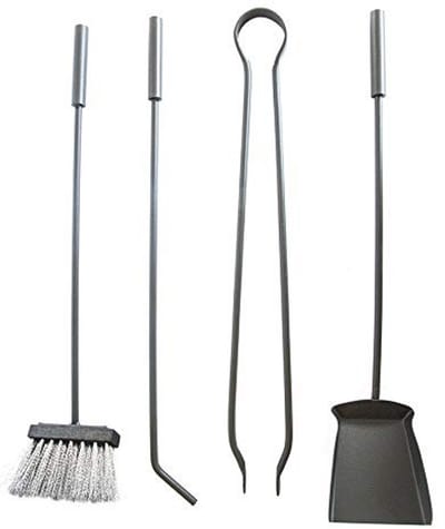 Schoorsteenaccessoireset voor open haard - modern smeedijzer design