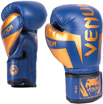 Venum Elite Bokshandschoenen Special Edition Royal Blue Gold - 12 OZ