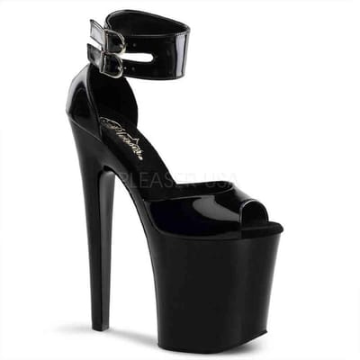 Pleaser - XTREME-875 Sandaal met enkelband, Paaldans schoenen - Paaldans schoenen - 36 Shoes - Zwart