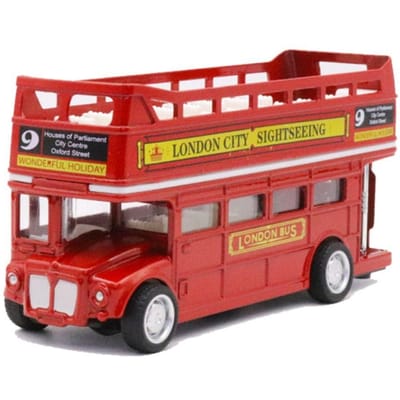 Auto Decor Dubbeldekker Bus Auto Model Simulatie Britse Europa Reisbus Model 1:64 Diecast Pull Back Voertuig Kinderspeelgoed gray