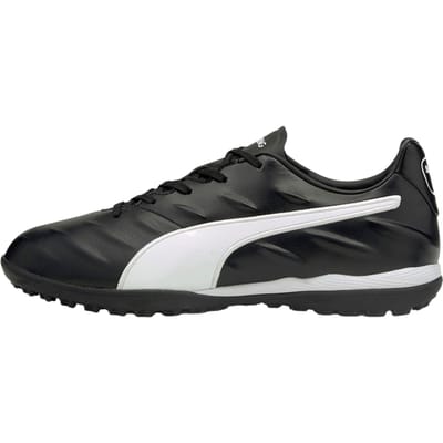 Puma Volwassen unisex King Pro 21 lederen voetbalschoenen (Zwart, Wit)