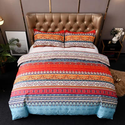 Ensemble de Linge de Lit Bohème Mosaïque Ethnique Vintage Taille King Queen Full Twin Housse de Couette/Doona 260x240cm