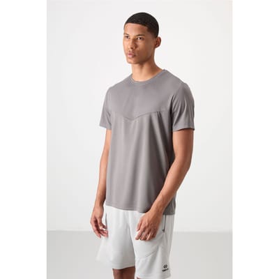 Heren Solid Polyester Rondhals T-Shirt