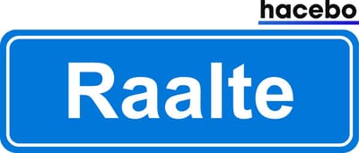 Hacebo - Plaatsnaam Sticker - 29x10 CM - Raalte sticker - Verkeersborden sticker - grappige cadeaus - Raalte