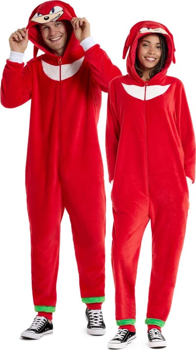 OppoSuits Knuckles Onesie - Unisex - Sonic Jumpsuit - Carnavalskleding - Huispak - Rood - XXL