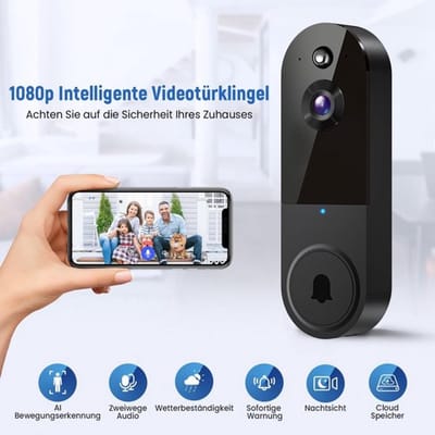 Video deurbel zonder abonnement - Deurbel met camera - Draadloze video deurbel - Beveiliging woning - Deurbel met app - Slimme deurbel - Geen maandelijkse kosten - Beveiligingscamera - WiFi deurbel - Voor smartphone en tablet