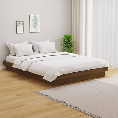 vidaXL - Bedframe - massief - hout - honingbruin - 120x190 - cm